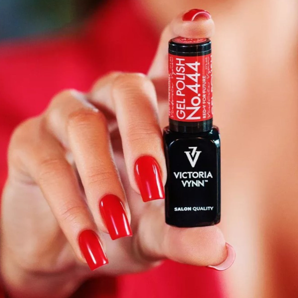 Victoria Vynn Gel Polish Color 444 Red-y for Future - colour shown on manicured nails