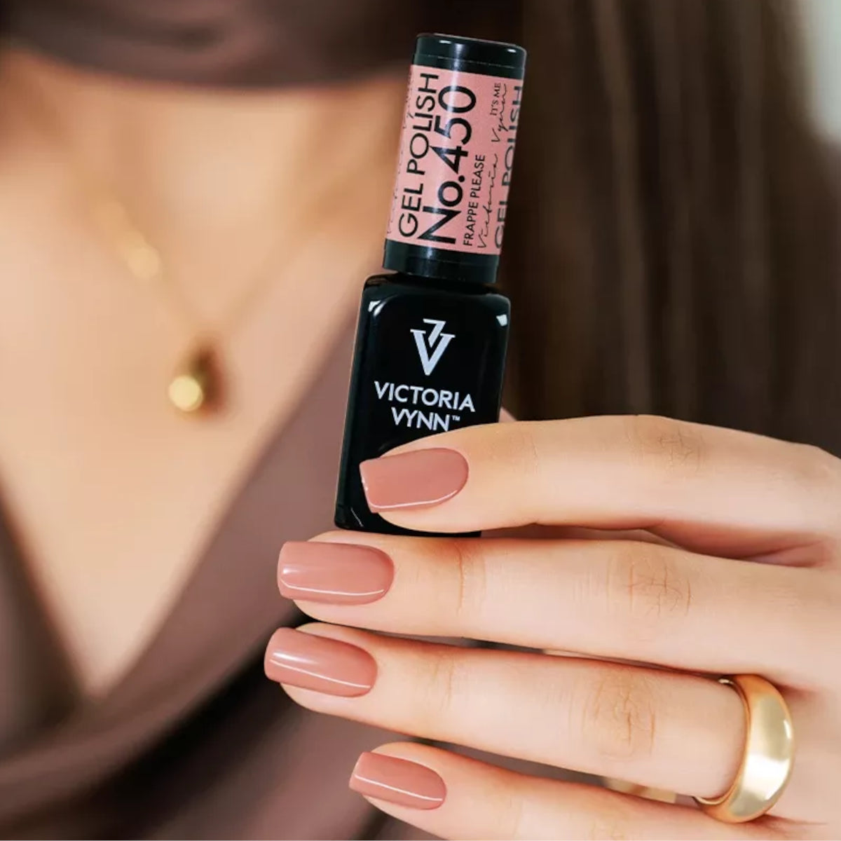 Victoria Vynn Gel Polish Color 450 Frappe Please - colour shown on manicured nails