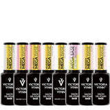 Victoria Vynn Gel Polish Mega Base 8 Shades Set - shade swatches shown beside the product