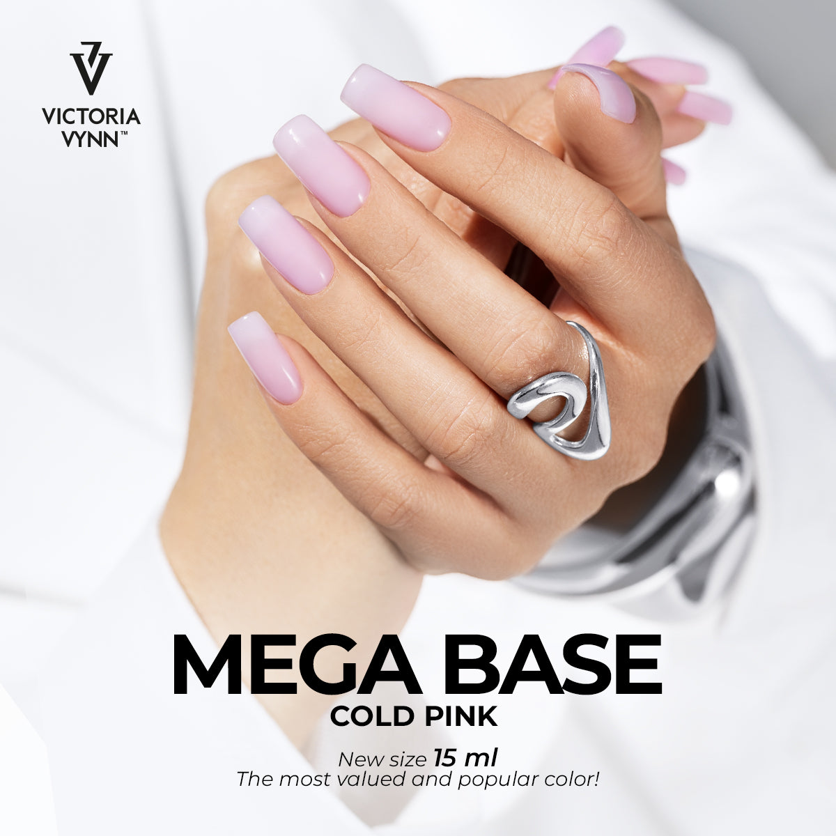 Victoria Vynn Gel Polish Mega Base Cold Pink - product colour shown on a white background