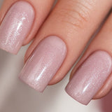 Victoria Vynn Gel Polish Mega Base Shimmer Peachpuff - colour shown on manicured nails