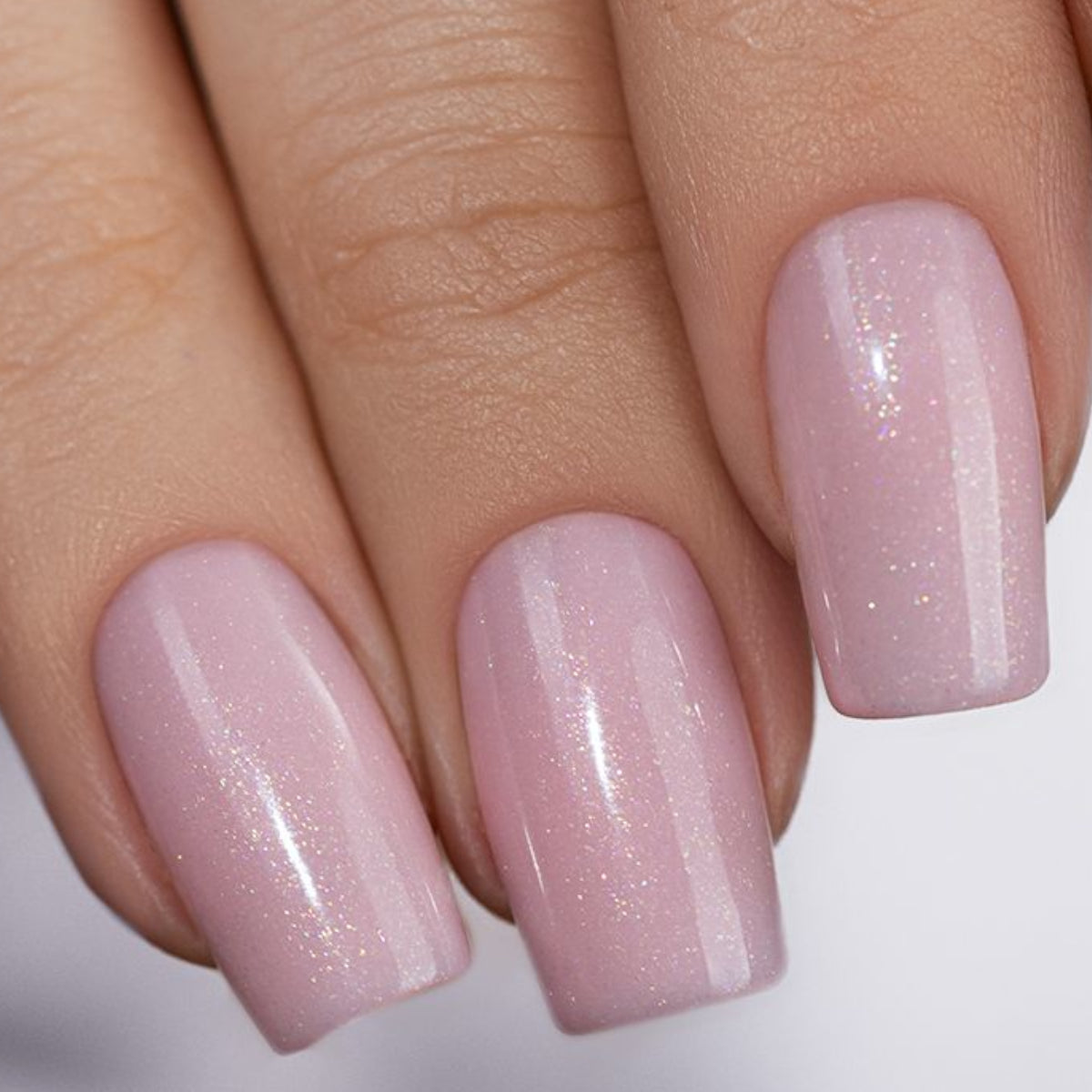 Victoria Vynn Gel Polish Mega Base Shimmer Pink - colour shown on manicured nails