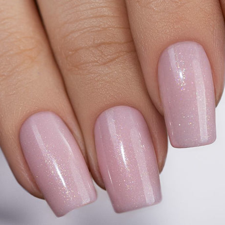 Victoria Vynn Gel Polish Mega Base Shimmer Pink - colour shown on manicured nails