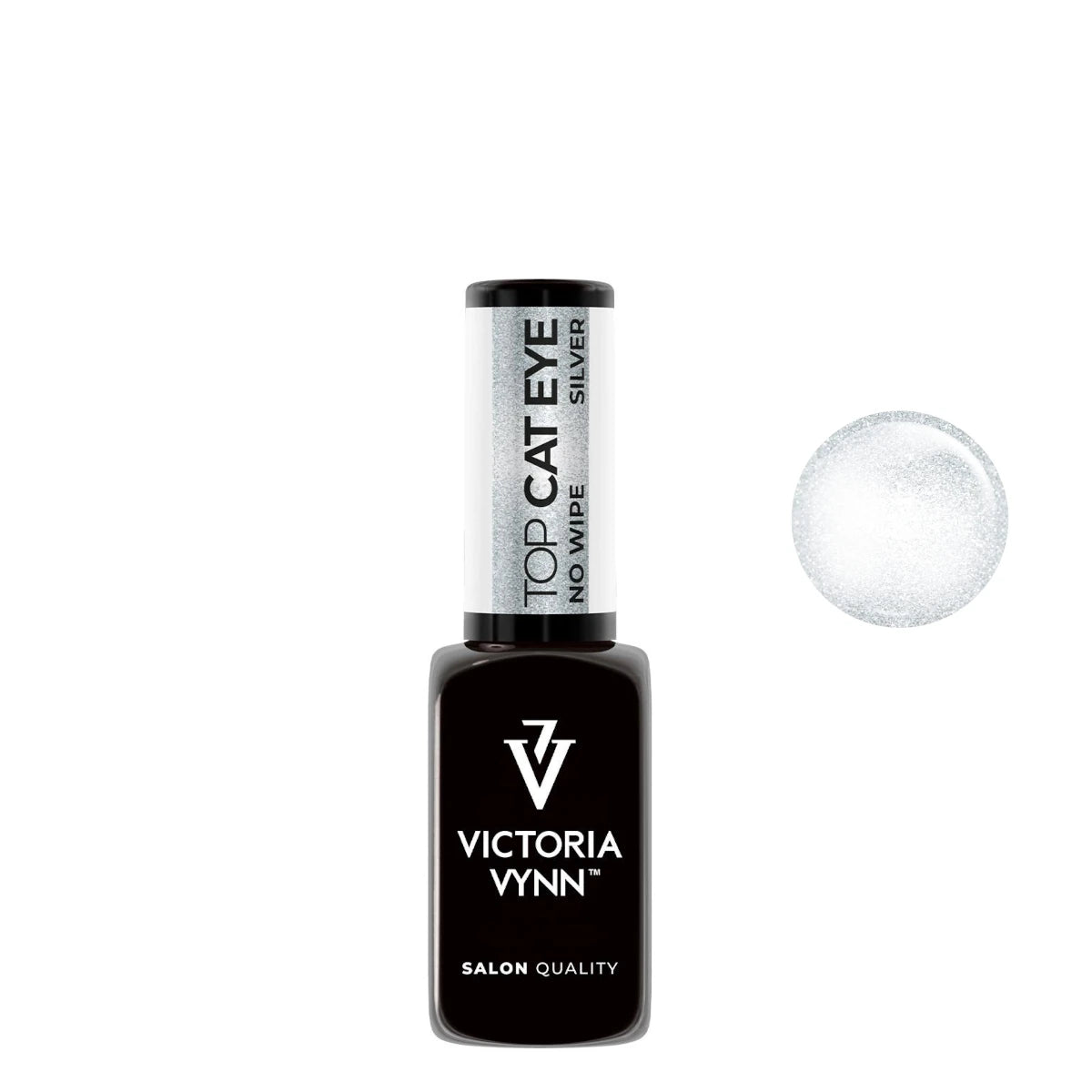 Victoria Vynn Gel Polish Silver Cat Eye Top No Wipe - product colour shown on a white background