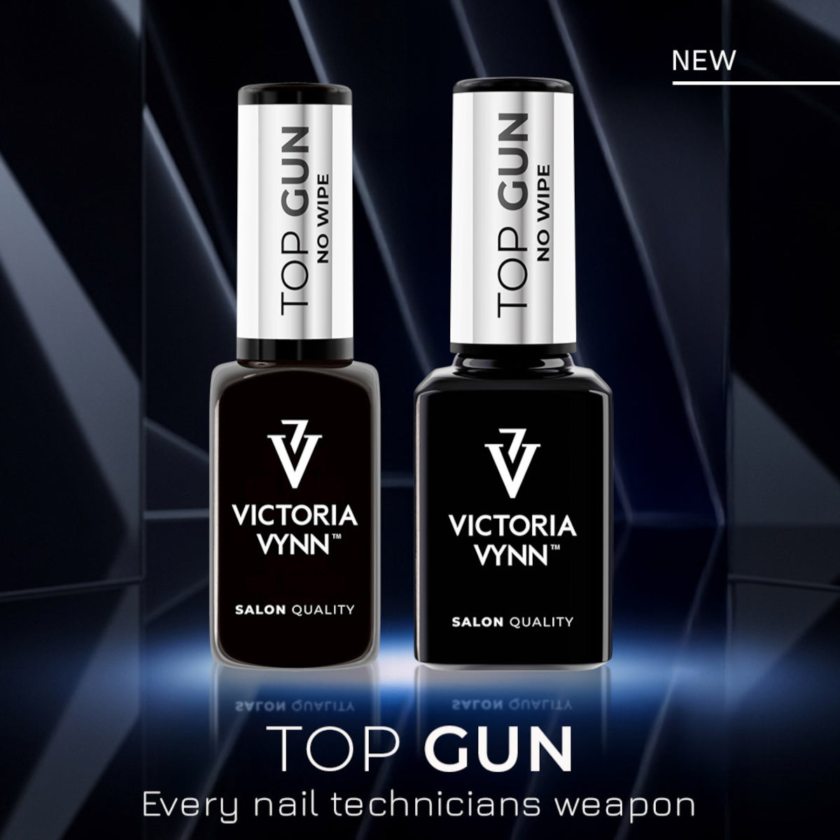 Victoria Vynn Gel Polish Top Gun No Wipe - product colour and packaging on a dark background