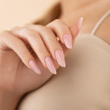 Victoria Vynn Gel Polish Top Nude No Wipe - colour shown on manicured nails