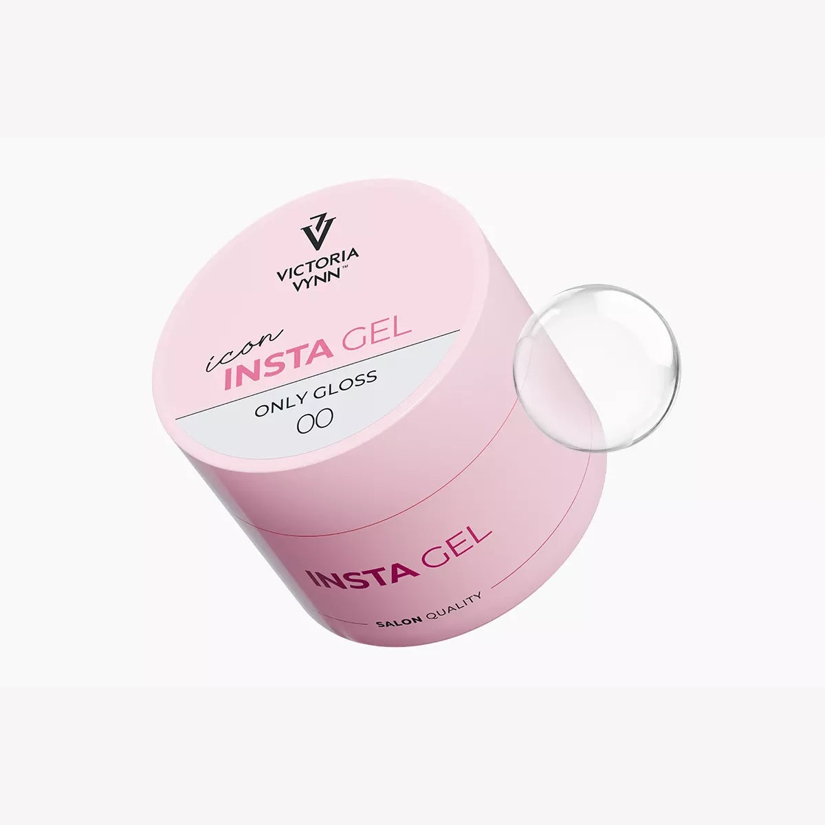 Victoria Vynn Insta Gel 00 Only Gloss clear builder gel jar with transparent gel swatch