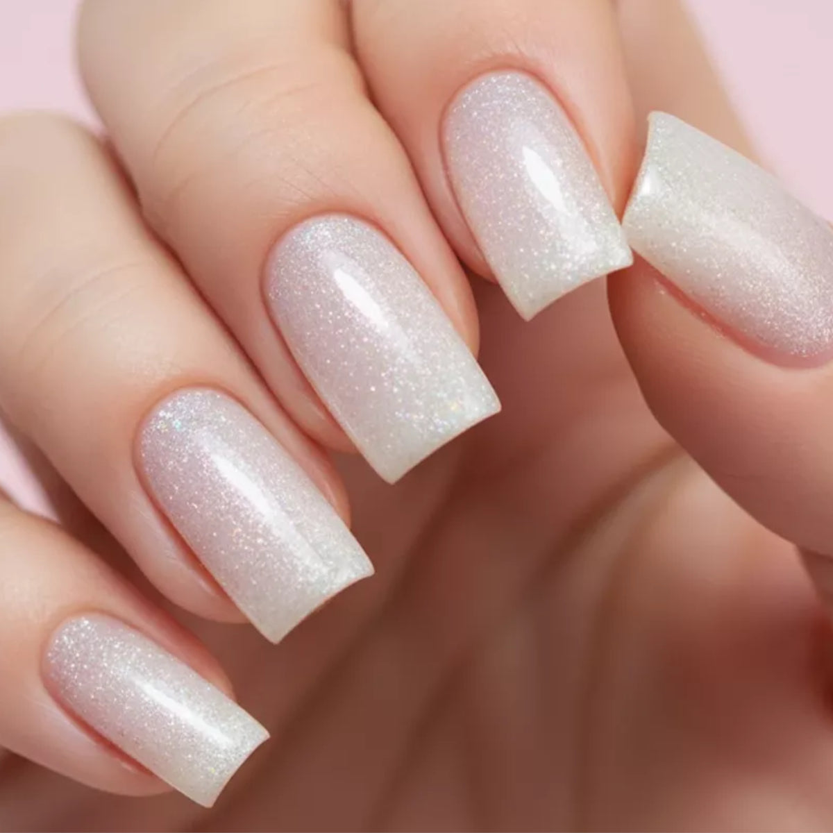 Victoria Vynn Insta Gel 10 Frosty Shine Self-Leveling Builder Gel - colour shown on manicured nails