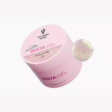 Victoria Vynn Insta Gel 11 Gold Girl builder gel pot with a pink-gold shimmer swatch