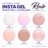 Victoria Vynn INSTA GEL Nude & Glow shade guide: 01 Cloud Dancer, 02 Clean Look, 05 Nude Mood, 06 Soft Filter, 07 Warm Feed and 08 Hero Spark, 40 ml each.