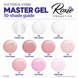 Victoria Vynn Master Gel Polygel guide to ten new shades: 01, 02, 03, 07, 08, 09, 10, 11, 16 and 17.