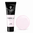 Victoria Vynn Master Gel Polygel 17 Milk Shake in the new tube beside its matching glossy colour swatch.