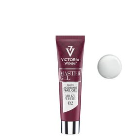 Victoria Vynn Master Gel Poly Gel 02 Milky White - shade swatches shown beside the product