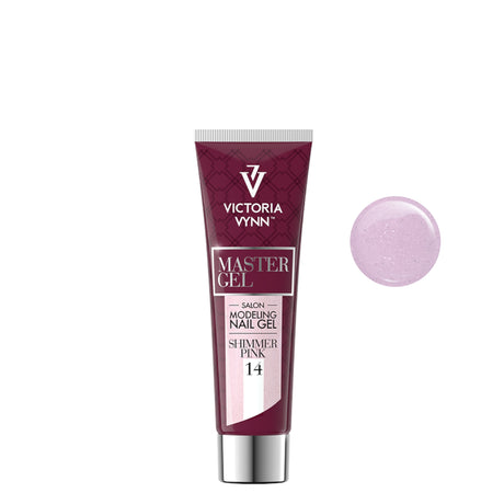 Victoria Vynn Master Gel Poly Gel 14 Shimmer Pink - product colour shown on a white background