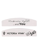 Victoria Vynn Mini 03 Nail Files 180/240 25pcs - arranged with the included components on a white background