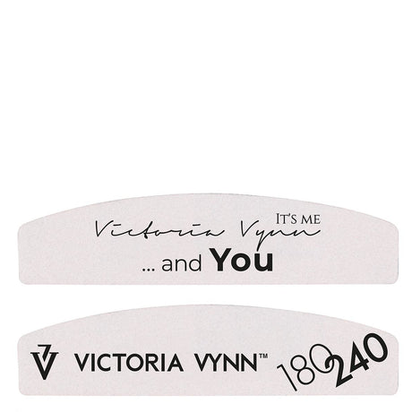 Victoria Vynn Mini 03 Nail Files 180/240 25pcs - arranged with the included components on a white background
