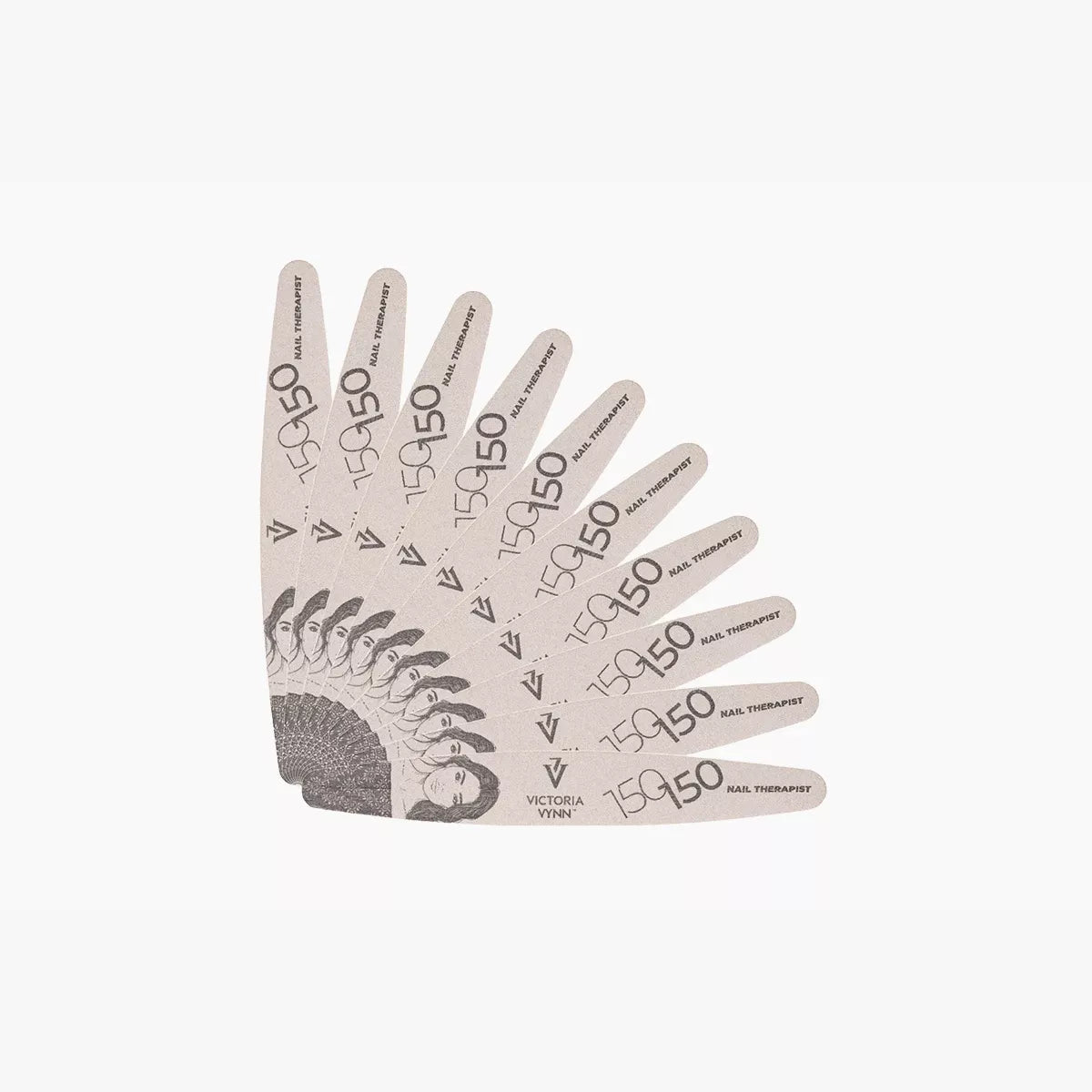Fan of ten Victoria Vynn Nail Therapist 150/150 ellipse nail files