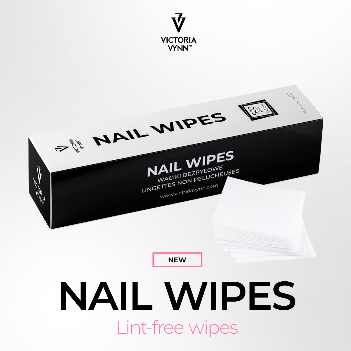 Victoria Vynn Nail Wipes Dust Free - arranged with the included components on a white background