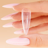Victoria Vynn Perfect Shape Dual Forms Almond - nail form shown in use during nail extension application