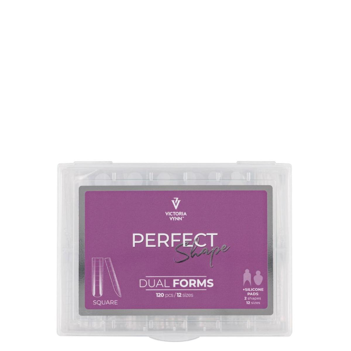 Victoria Vynn Perfect Shape Dual Forms Square - printed nail extension form displayed on a white background