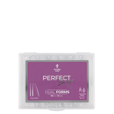 Victoria Vynn Perfect Shape Dual Forms Square - printed nail extension form displayed on a white background