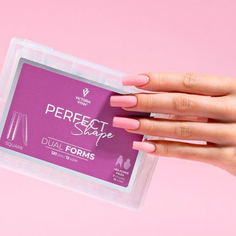 Victoria Vynn Perfect Shape Dual Forms Square - nail form shown in use during nail extension application
