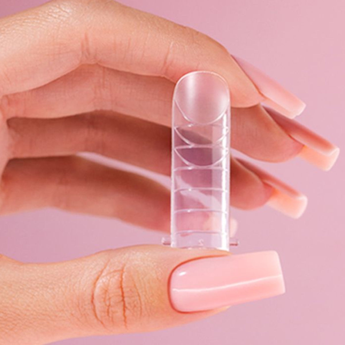 Victoria Vynn Perfect Shape Dual Forms Square - nail form shown in use during nail extension application