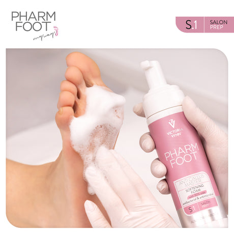 Pharm Foot Anti Callus Master Softening Foam with 30% Urea S.1 - isolated on a white background