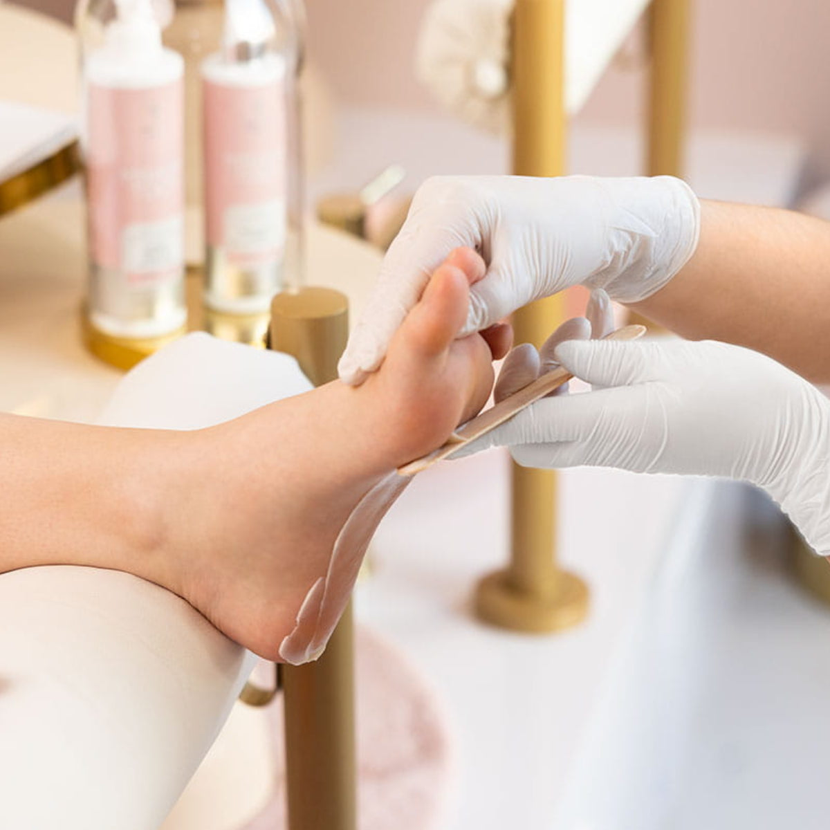 Pharm Foot Cracked Heel Protector Ointment with Ozone Oil SH.3 - shown during a professional foot treatment