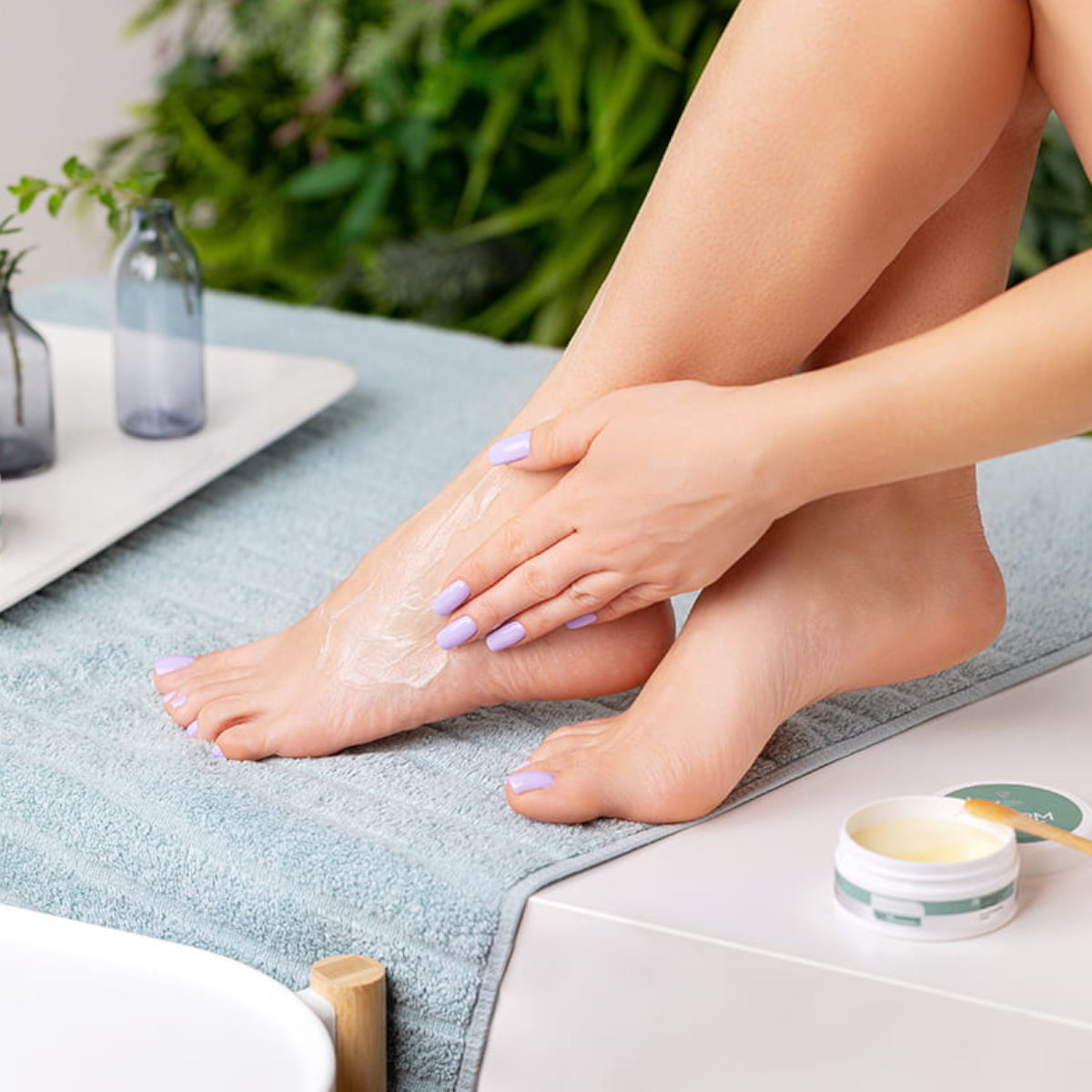 Pharm Foot Preventic Salve Barrier Ointment with Ozone Oil & Herbs SH.3 - shown during a professional foot treatment