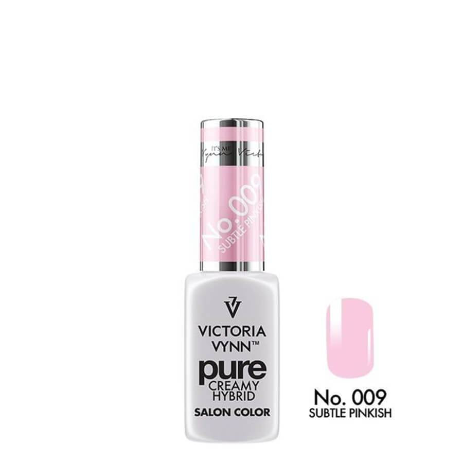 Victoria Vynn Pure Creamy Hybrid Gel 009 Subtle Pinkish bottle with soft pink shade sample