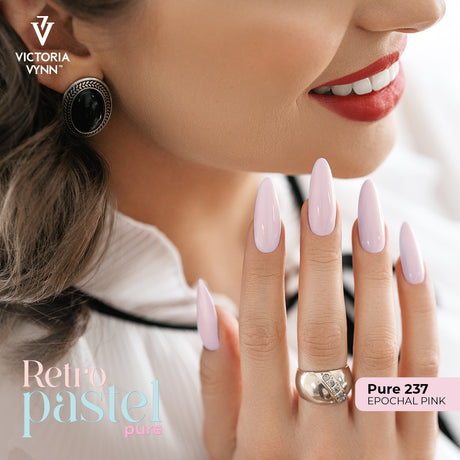 Victoria Vynn Pure Creamy Hybrid Gel 237 Epochal Pink - colour shown on manicured nails