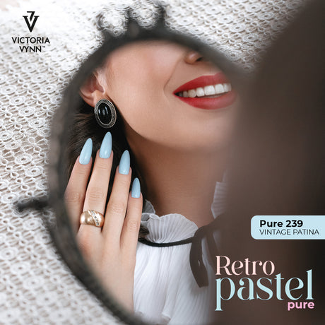 Victoria Vynn Pure Creamy Hybrid Gel 239 Vintage Patina - shade swatches shown beside the product