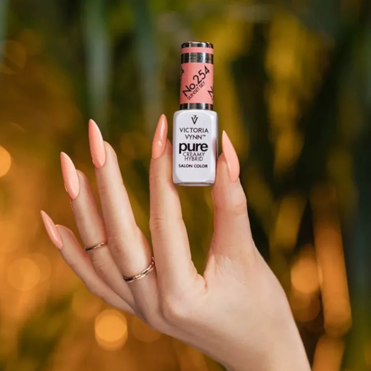 Victoria Vynn Pure Creamy Hybrid Gel 254 Sunset Sky - colour shown on manicured nails