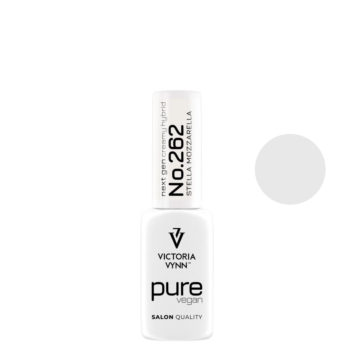Victoria Vynn Pure Creamy Hybrid Gel 262 Stella Mozzarella - product and colour sample arranged on a white background