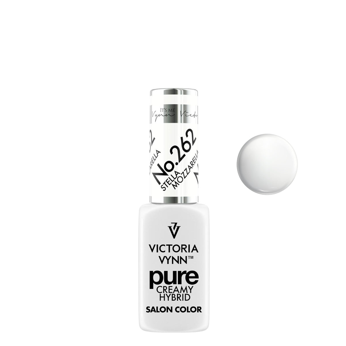 Victoria Vynn Pure Creamy Hybrid Gel 262 Stella Mozzarella - product and colour sample arranged on a white background