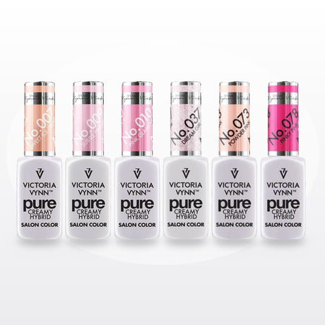 Victoria Vynn Pure Creamy Soft Blush six-piece gel polish set with shades 007, 009, 010, 037, 073 and 078