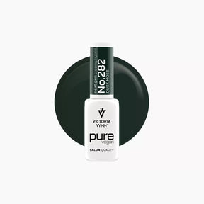 Victoria Vynn Pure Vegan 282 Dusk Moss gel polish bottle with a deep bottle-green colour swatch