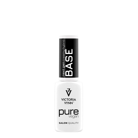 Victoria Vynn Pure Vegan Creamy Hybrid Base - product and colour sample arranged on a white background