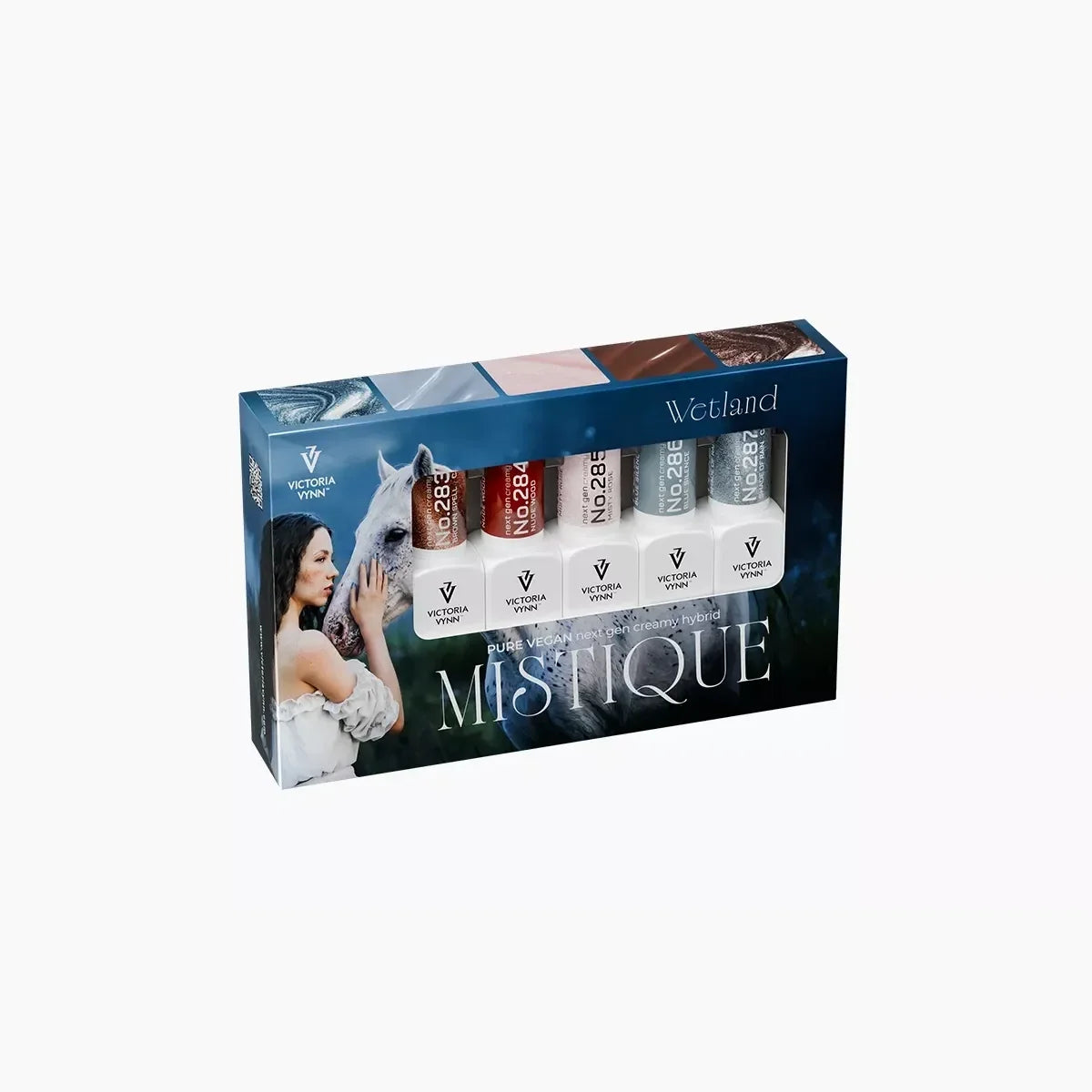 Victoria Vynn Pure Vegan Mistique Wetland gel polish set with five shades 283 to 287 in a presentation box