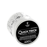 Victoria Vynn Quick Trick Transparent Nail Forms - 400pcs - printed nail extension form displayed on a white background