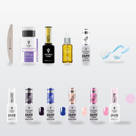 Victoria Vynn Salon Essentials and Classic Colours twelve-piece manicure set in a clean two-row arrangement