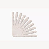 Ten slim Shape Ruler nail files fanned to show the centimetre scales