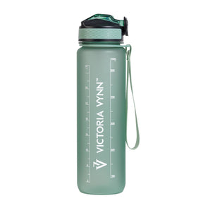 Victoria Vynn Water Bottle with Straw - Green - isolated on a white background