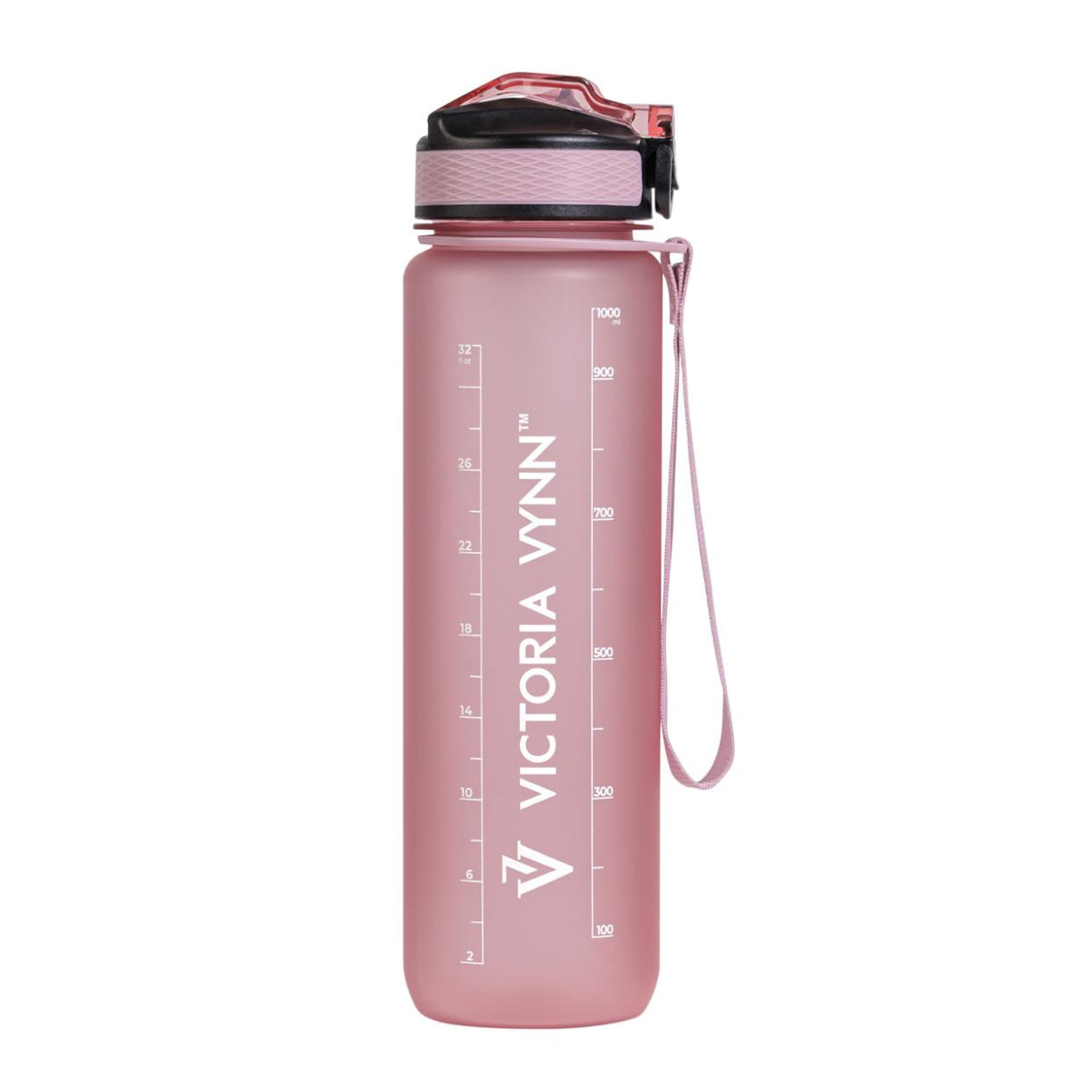 Victoria Vynn Water Bottle with Straw - Pink - isolated on a white background