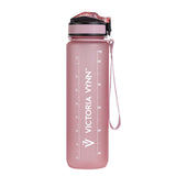 Victoria Vynn Water Bottle with Straw - Pink - isolated on a white background