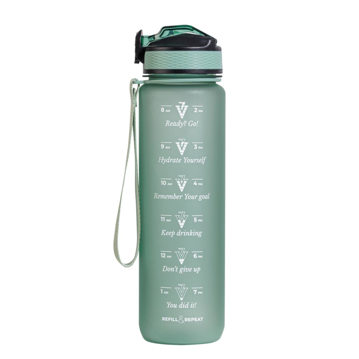 Victoria Vynn Water Bottle with Straw - isolated on a white background