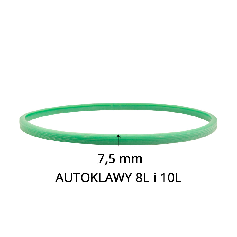 Woson Silicone Autoclave Gasket 10L/12L Green 7.5mm - dimensions and measurements shown
