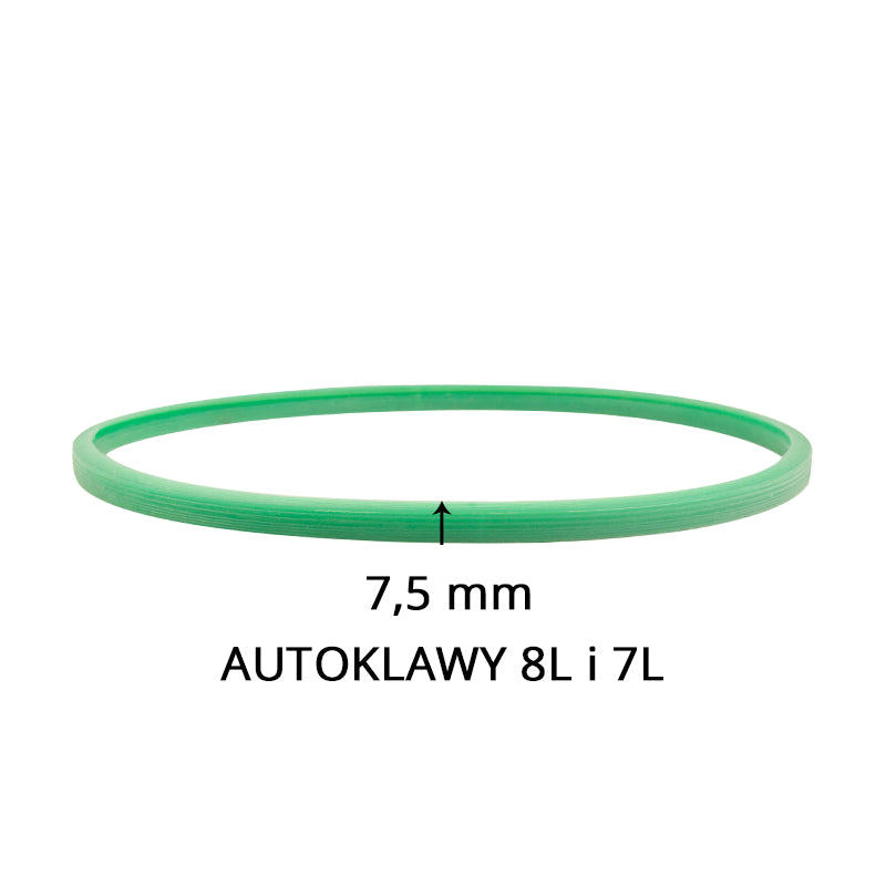 Woson Silicone Autoclave Gasket 7L/8L Green 7.5mm - dimensions and measurements shown