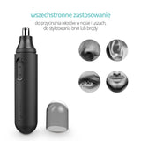 Xpreen Electric Nose & Ear Trimmer - arranged with the included components on a white background